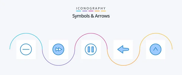 Symbols Arrows Blue Icon Pack Including Arrow — Archivo Imágenes Vectoriales