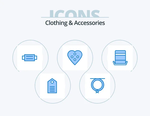 Clothing Accessories Blue Icon Pack Icon Design Sewing Accessories Dressmaking — Stock Vector