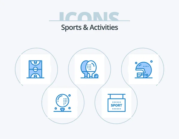 Sports Activities Blue Icon Pack Icon Design Game Athletics Sports — Image vectorielle