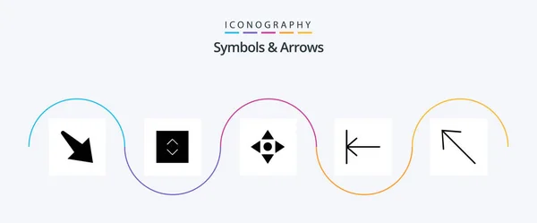 Symbols Arrows Glyph Icon Pack Including Navigate Arrow — Stok Vektör