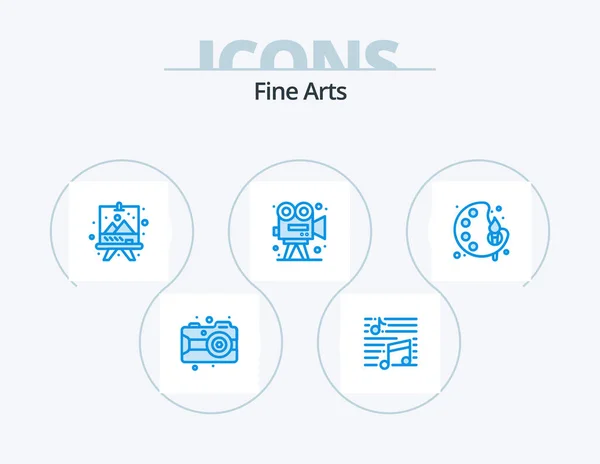 Fine Arts Blue Icon Pack Icon Design Paint Art Sound — Stockvector