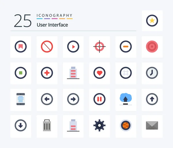 User Interface Flat Color Icon Pack Including Basic Interface Interface — Stockvektor
