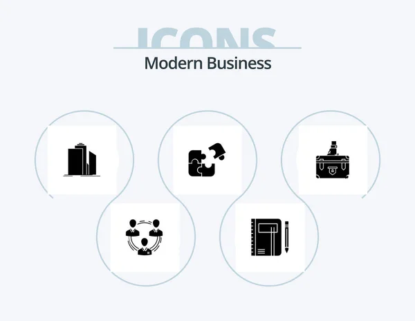 Modern Business Glyph Icon Pack Icon Design Business Architecture Business — Stockvektor