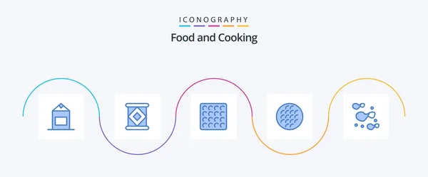 Food Blue Icon Pack Including Food Waffle Chips Food — Wektor stockowy