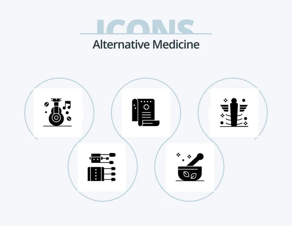 Alternative Medicine Glyph Icon Pack Icon Design Medicine History Soup — Stockvector