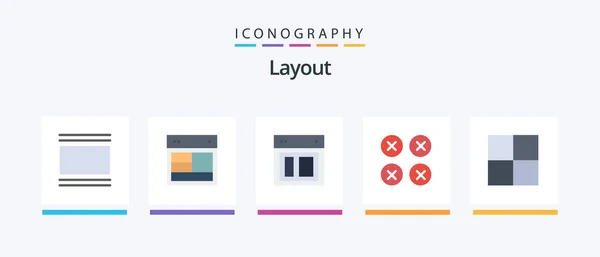 Layout Flat Icon Pack Including Grid Web Layout Creative Icons — Stock vektor
