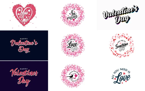 Happy Women Day Lettering Typography Poster Heart International Woman Day — 图库矢量图片