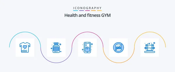 Gym Blue Icon Pack Including Training Beat Gym — Archivo Imágenes Vectoriales