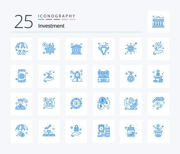 Investment Blue Color Icon Pack Including Dollar Seo Investment Investment — Stok Vektör