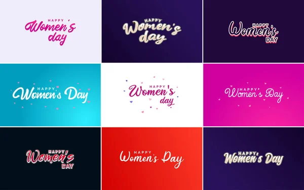 International Women Day Vector Hand Written Typography Background Bold Vibrant — Vettoriale Stock