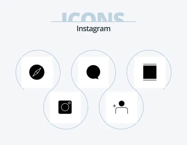 Instagram Glyph Icon Pack Icon Design Sets Compass Instagram Interface — Stockový vektor