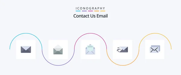 Email Flat Icon Pack Including Message Document Mail Message — Vettoriale Stock