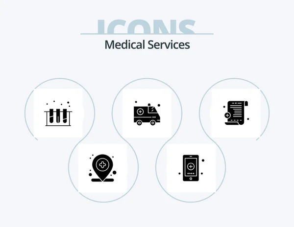 Medical Services Glyph Icon Pack Icon Design Prescription Medical Medicine — Wektor stockowy