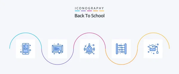 Back School Blue Icon Pack Including Education Math Back School — Stock vektor