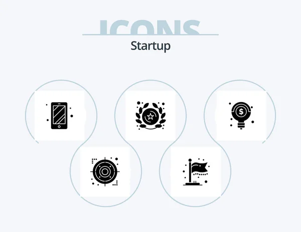 Startup Glyph Icon Pack Icon Design Ideas Smart Phone Creative — Stock vektor