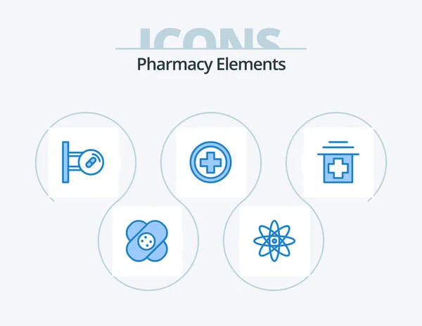 Pharmacy Elements Blue Icon Pack Icon Design Medical Healthcare Board — Archivo Imágenes Vectoriales