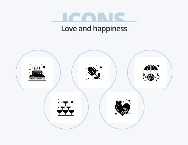 Love Glyph Icon Pack Icon Design Love Care Heart Love — Wektor stockowy