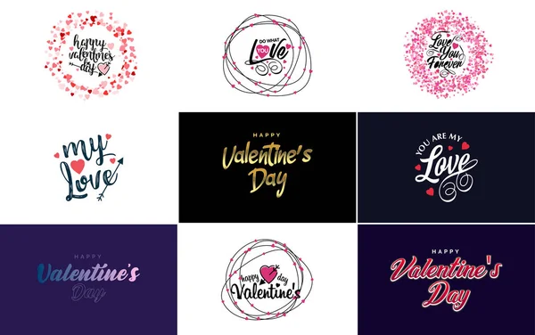 Valentine Valentine Holiday Lettering Greeting Card — Archivo Imágenes Vectoriales