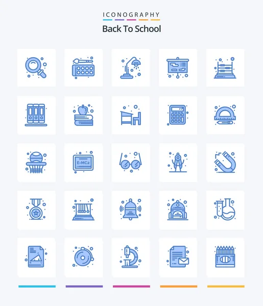 Creative Back School Blue Icon Pack Такі Гра Школі Фарба — стоковий вектор