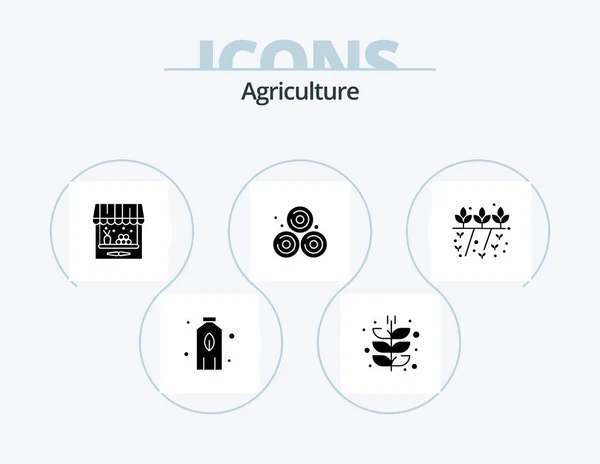 Agriculture Glyph Icon Pack Icon Design Nature Agriculture Agriculture Wheat — Vetor de Stock