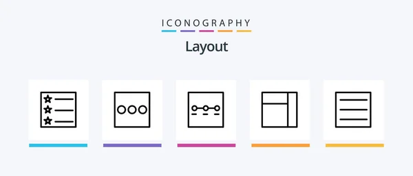 Layout Line Icon Pack Including Analytics Layout Creative Icons Design — Stok Vektör