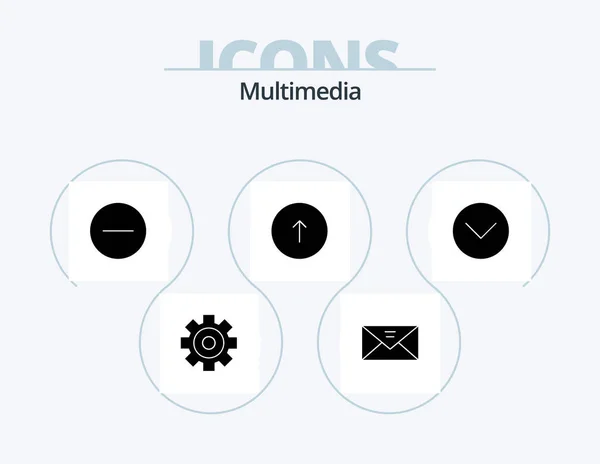 Multimedia Glyph Icon Pack Icon Design Web Communication Multimedia Browser — Vector de stock