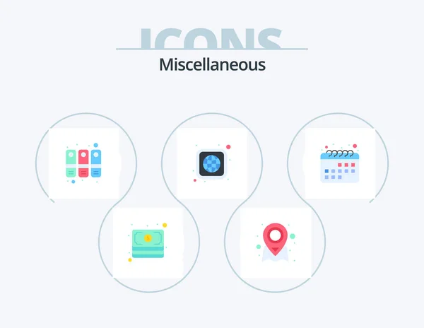 Miscellaneous Flat Icon Pack Icon Design Time Internet Archive Worldwide — Stockvektor
