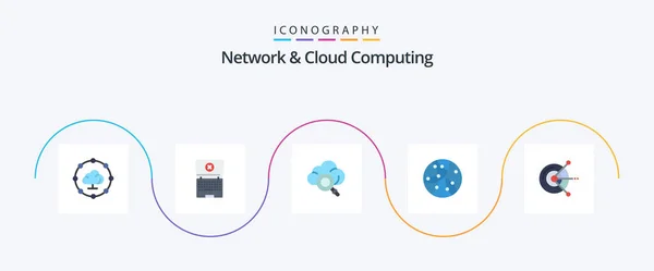 Network Cloud Computing Flat Icon Pack Including Disk Technology Computing — Stock Vector