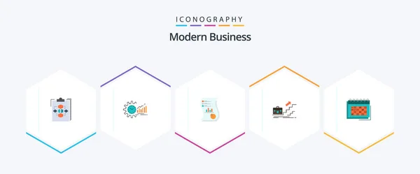 Modern Business Flat Icon Pack Including Data Analytics Analytics Audit — Archivo Imágenes Vectoriales