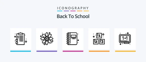 Back School Line Icon Pack Including Open Book Back School — Stockový vektor