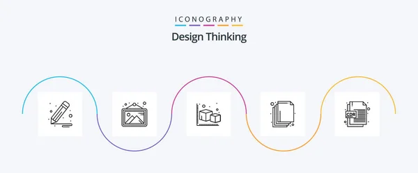 Design Thinking Line Icon Pack Including Corel Cdr File Arrow —  Vetores de Stock