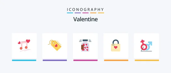 Valentine Flat Icon Pack Including Love Valentines Love Valentine Discount — Stock Vector