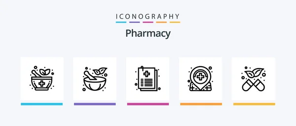Фармацевтическая Линия Комплекте Иконой Аптеке Аптеке Медицина Медицинская Creative Icons — стоковый вектор