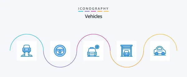 Vehicles Blue Icon Pack Including Van Star Vehicle Transport — Archivo Imágenes Vectoriales