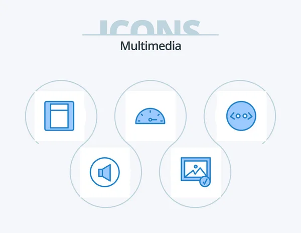 Multimedia Blue Icon Pack Icon Design Toggle Html Brackets — Διανυσματικό Αρχείο