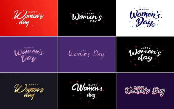 Abstract Happy Women Day Logo Love Vector Logo Design Shades — Vetor de Stock