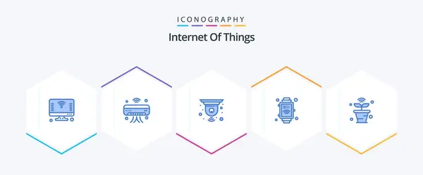 Internet Things Blue Icon Pack Including Internet Internet Iot Hand — Wektor stockowy