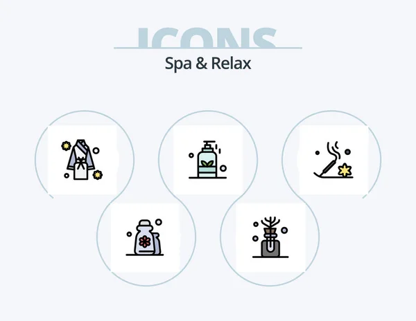 Spa Relax Line Filled Icon Pack Icon Design Cosmetics Relax — Stockový vektor