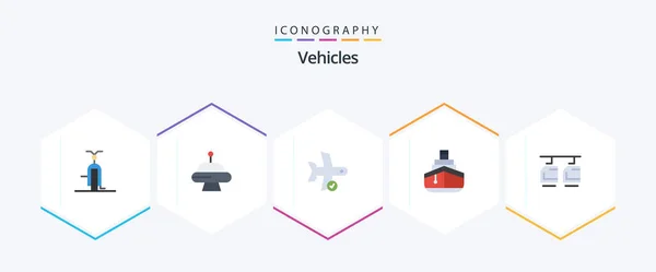 Vehicles Flat Icon Pack Including Vehicles Transport Check Filled Transportation — Image vectorielle