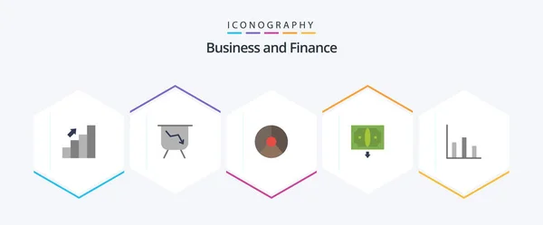 Finance Flat Icon Pack Including Finance Finance Business Commerce Pie — Vettoriale Stock