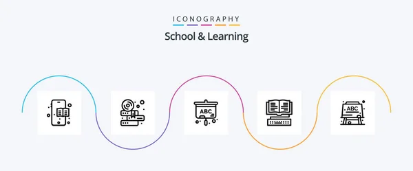 School Learning Line Icon Pack Including Formula Education Education Key — Image vectorielle