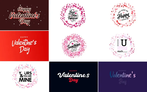 Happy Women Day Lettering Typography Poster Heart International Woman Day — Stockvector