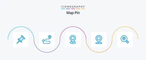 Map Pin Blue Icon Pack Including Marker Map — Vetor de Stock