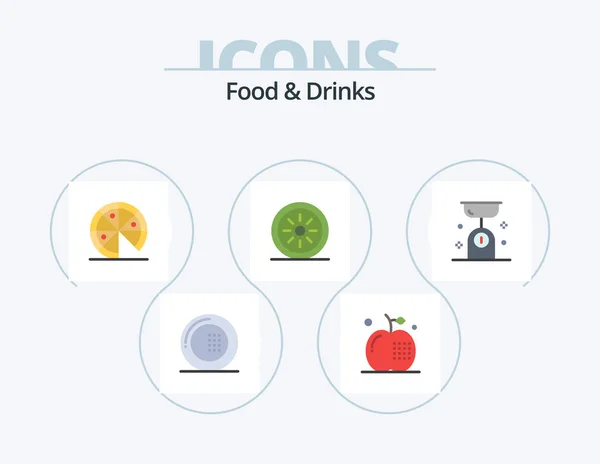 Food Drinks Flat Icon Pack Icon Design Food Vegetables Food — Stok Vektör