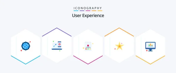 User Experience Flat Icon Pack Including Web Design Planning Edit — Stock vektor