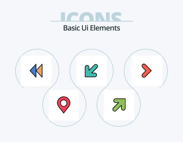 Линия Elements Filled Icon Pack Icon Design Вперед Налево Смс — стоковый вектор
