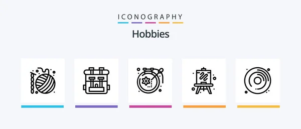 Hobbies Line Icon Pack Including Paint Hobbies Design Design Art — Stock Vector