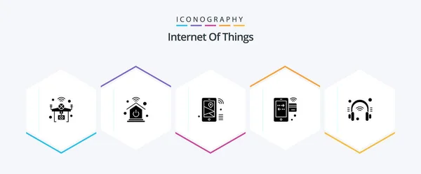 Internet Things Glyph Icon Pack Including Wifi Internet Internet Credit — Image vectorielle