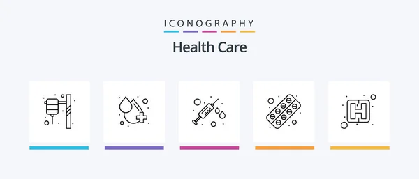 Health Care Line Icon Pack Including Appointment Warm Care Hot — Stock Vector