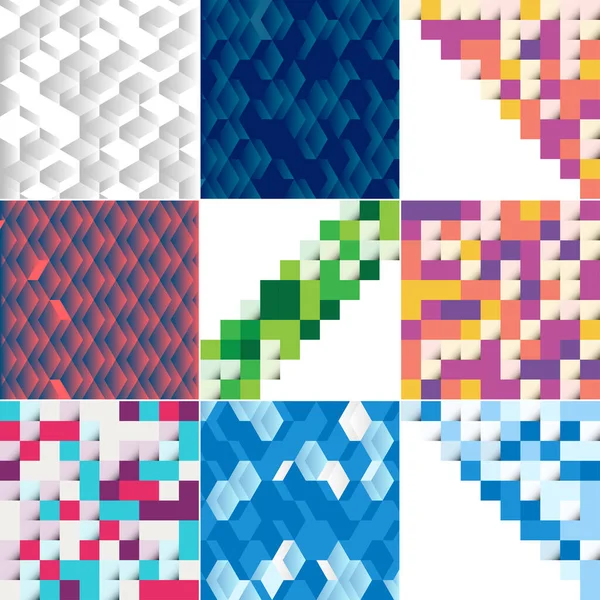 Square Blue Geometrical Abstract Background Pack Available — Vetor de Stock